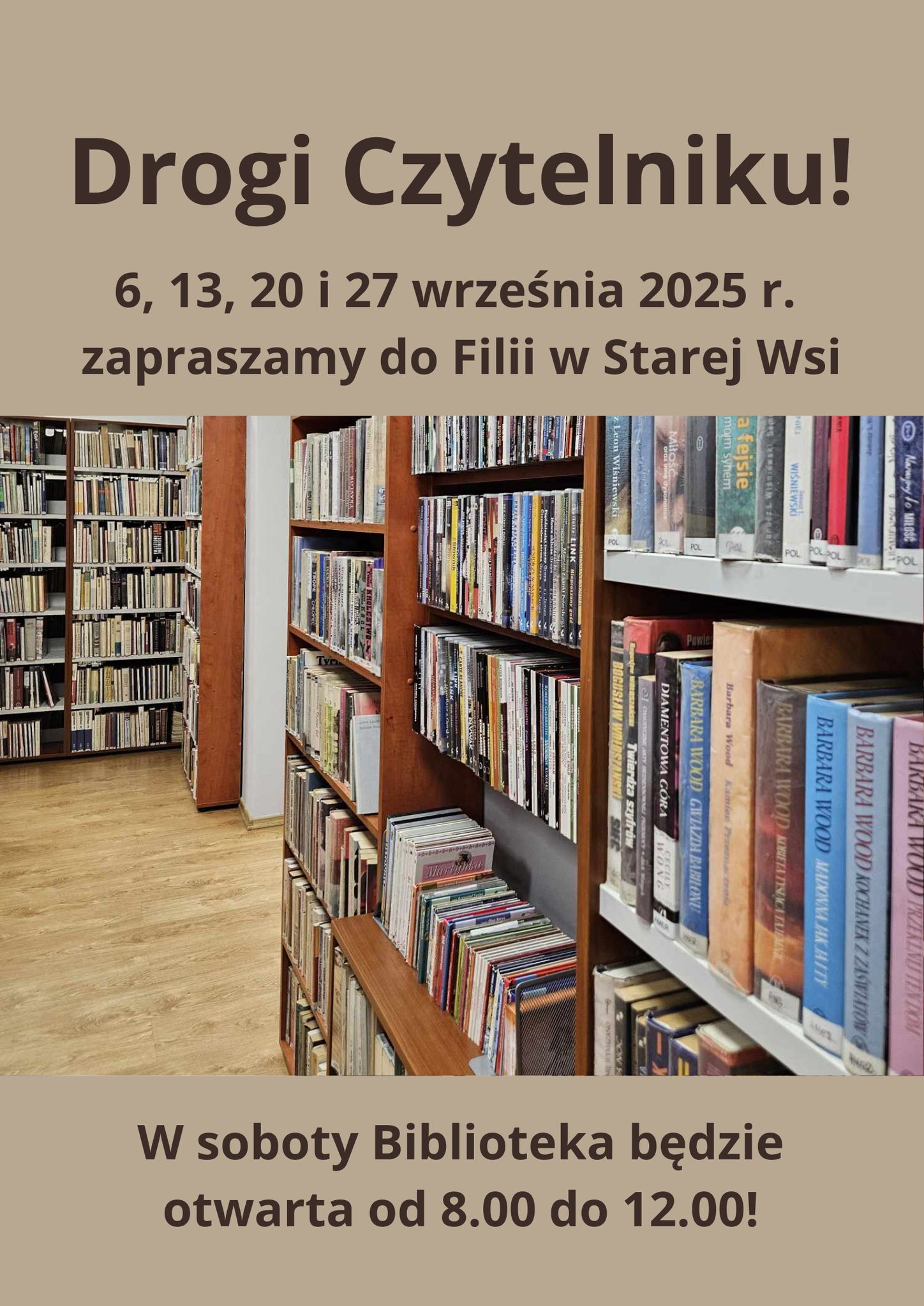 GBP Wilamowice Filia Stara wieś otwarta we wrześniu w soboty