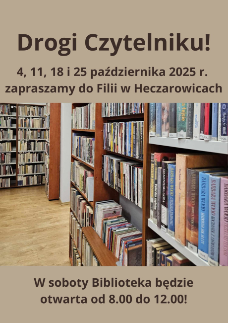 GBP Wilamowice Filia Hecznarowice otwarta w październiku w soboty