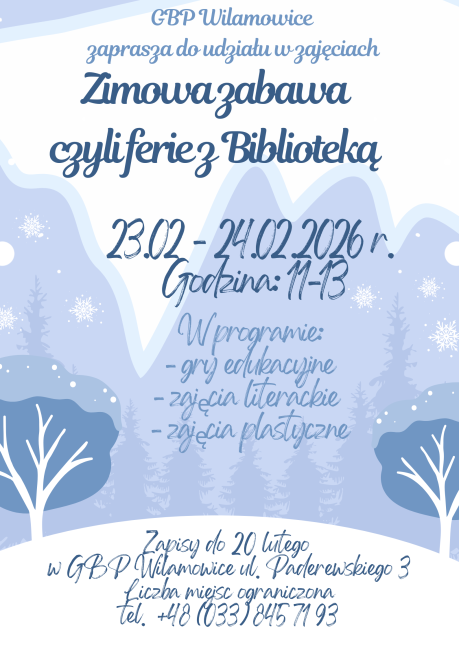 Zapraszamy do udziału w zajęciach!